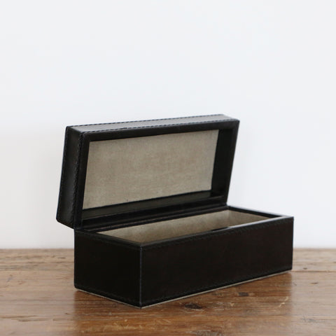 Black Leather Rectangular Box