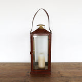 Caribbean Brass and Leather Lantern