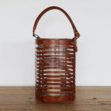 Calypso Woven Leather & Glass Hurricane