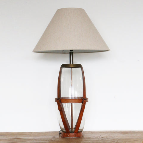 Hertfordshire Leather and Glass Lamp Base