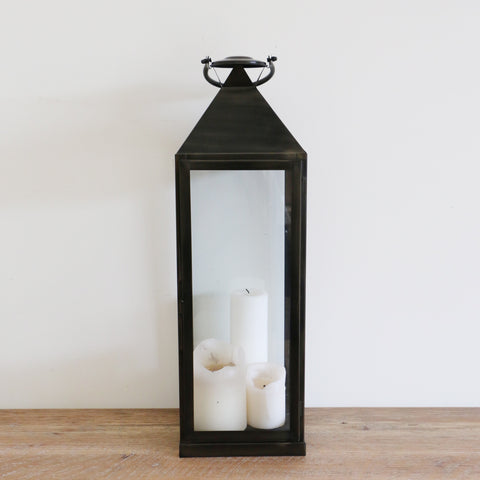 Large Long Island Lantern in Dark Black Bronze