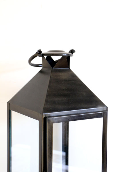 Medium Long Island Lantern in Dark Bronze Black