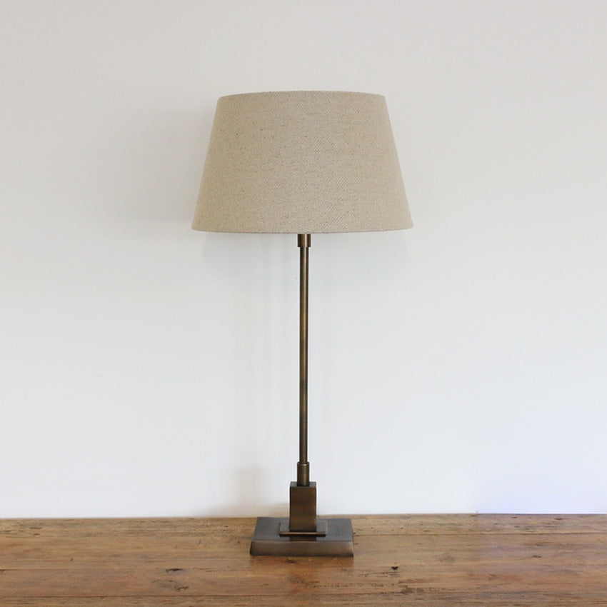 Luxor Rectangle Lamp Base in Antique Brass Finish | Leopold Hall