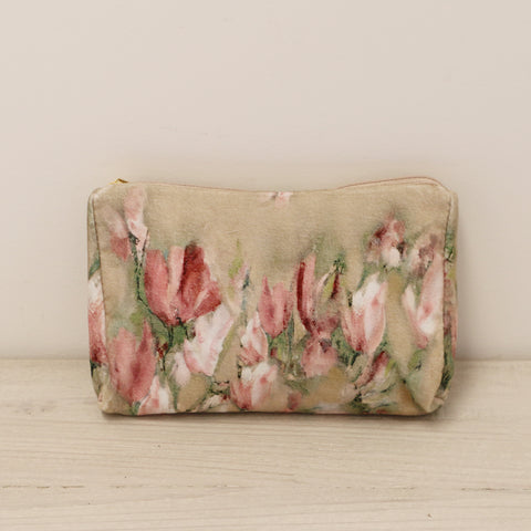 Magnolia Limone Vintaged Velvet Cosmetic Bag