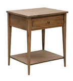 Riviera Natural Bedside Table with Shelf and Drawer