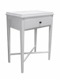 London Bedside with One Drawer  inWhite with Cross Base Detail