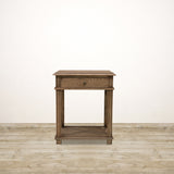 Hampton Cross Design Bedside in Natural with One Drawer and Shelf