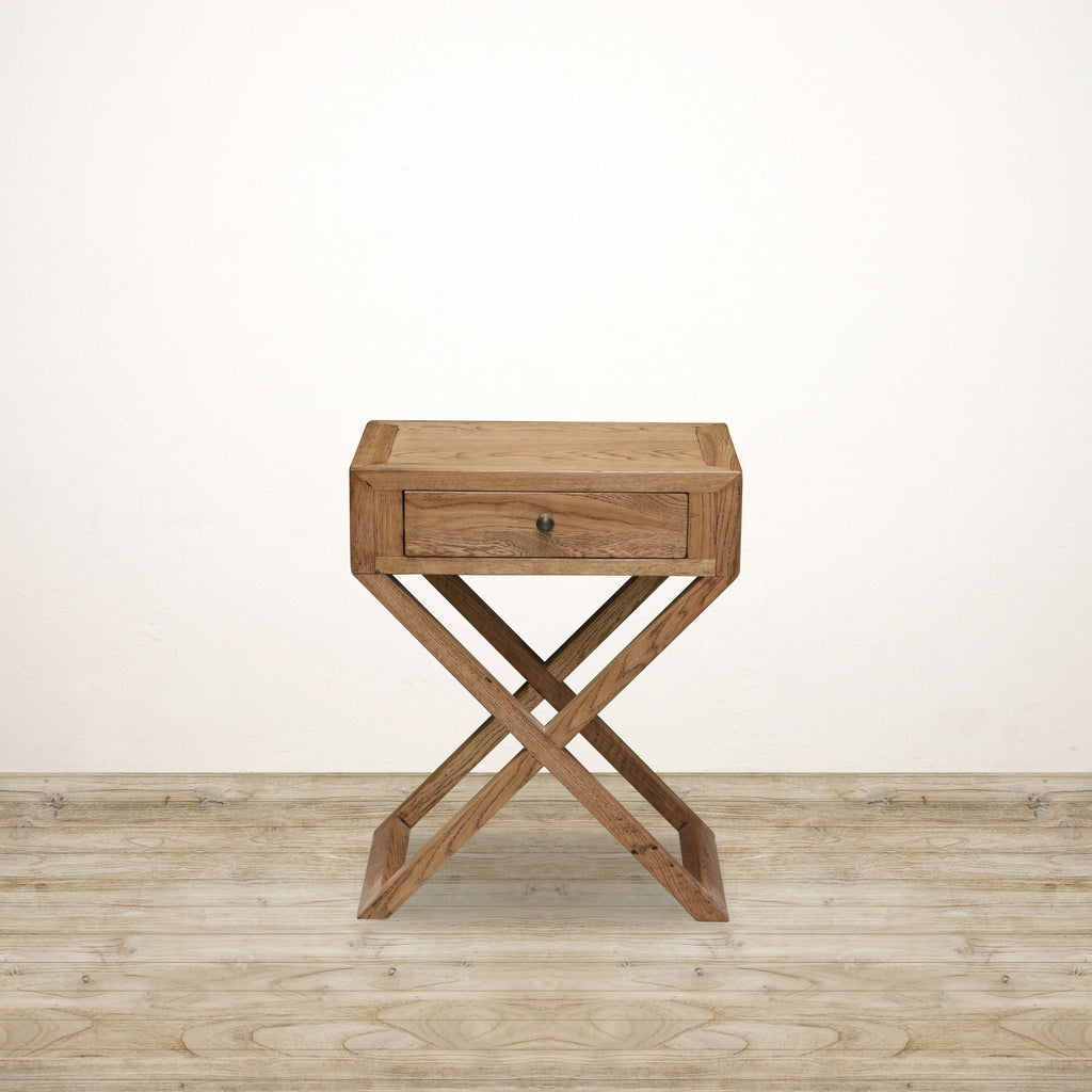 Cross leg bedside table deals