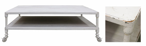 Havana Industrial Coffee Table in White Wash