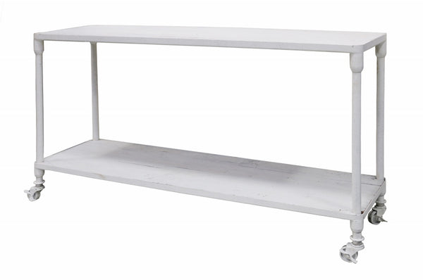 Industrial Recycled Pine Console in White Wash