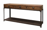 Algiers Industrial Recycled Pine Console With Metal Shelf