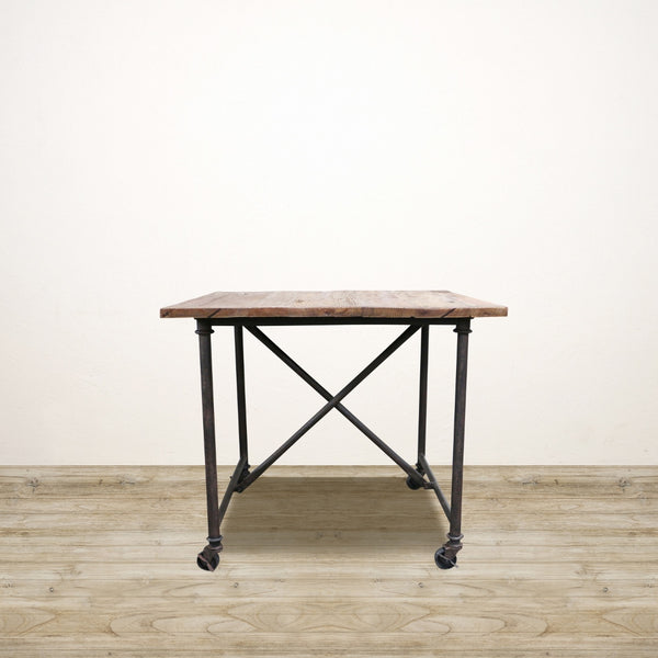 Havana Industrial Square Dining Table in Recycled Elm Leopold Hall