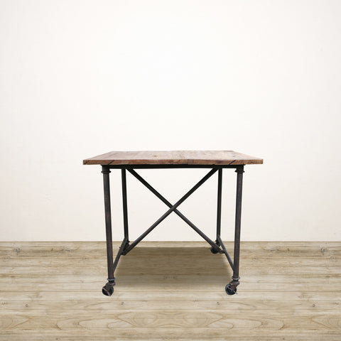Havana Industrial Square Dining Table in Recycled Elm