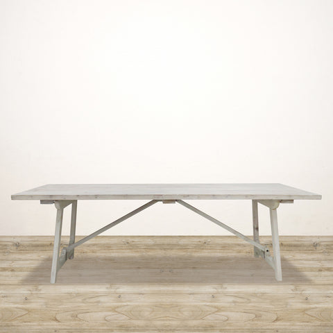 Loire Trestle Dining Table in White Washed Pine