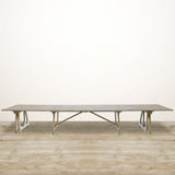 Loire Extension Trestle Dining Table in White Washed Pine