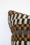 Moroccan  Style Kilim Cushion Cover in Ochre and Black