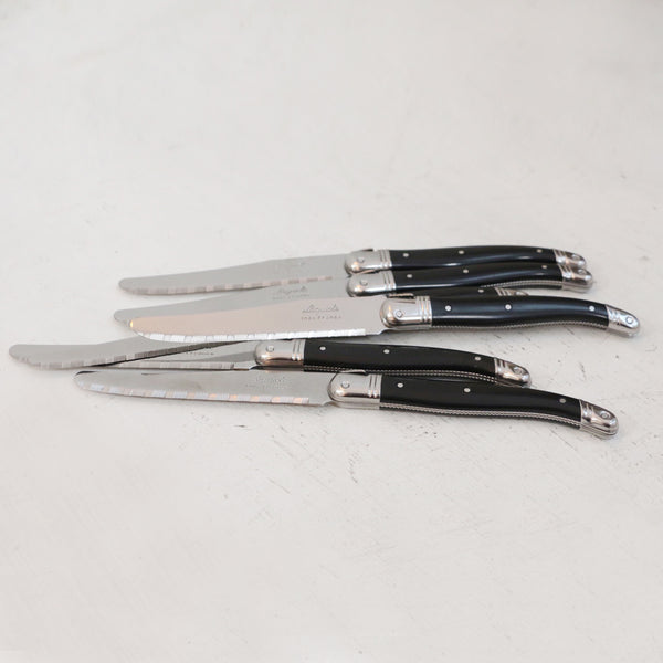 Laguiole Black Table Knives Set of 6