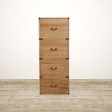 Campaign Four Drawer Oak Filing Cabinet