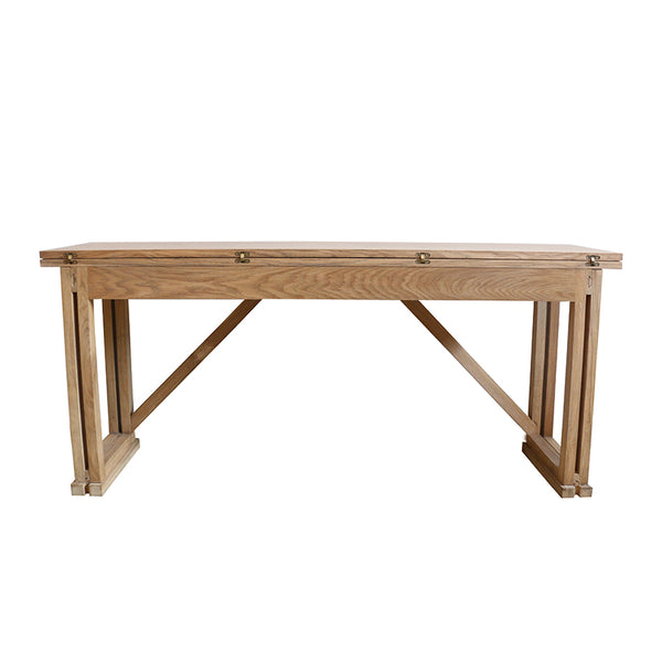 Campaign Oak Folding Console Table / Desk