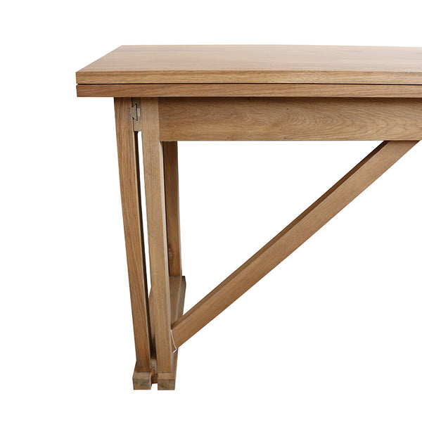 Campaign Oak Folding Console Table / Desk