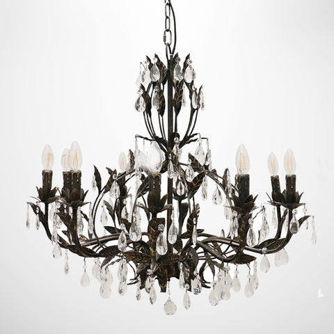 Large Fleurence Chandelier in Black and Gold - 10 Lights