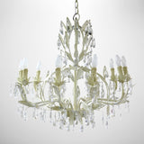 Large Fleurence Chandelier in White and Gold