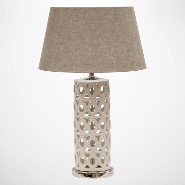 Lattice White Ceramic Table Lamp