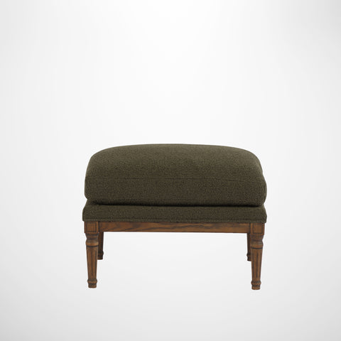 Windsor Ottoman in Olive Green Boucle