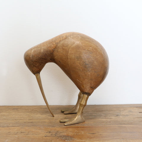 Wooden Natural Kiwi  with Brass Legs