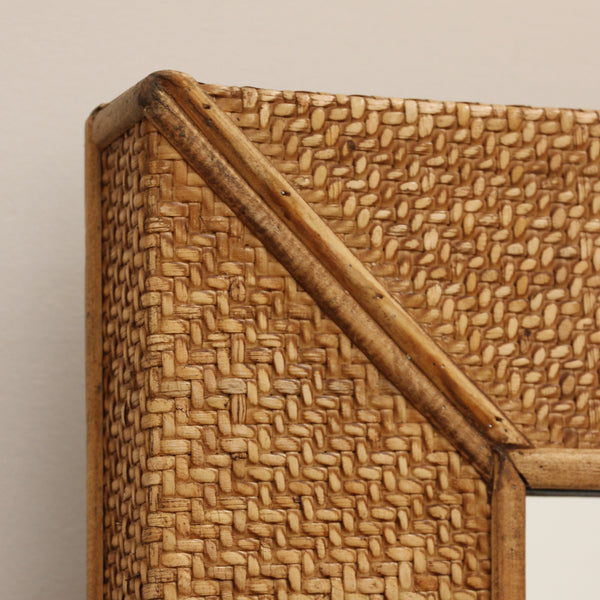 Bahama Floor Mirror with Rattan Frame