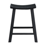 Scandi Elm Stool in Matt Black