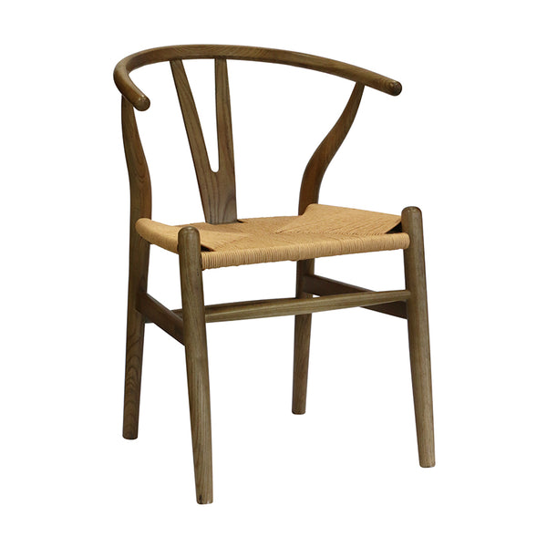 Elm Wishbone Chair in Ash Walnut Finish