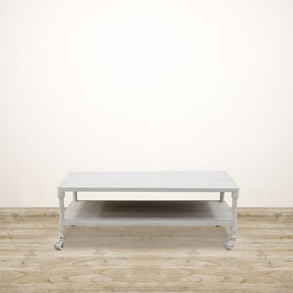 Coffee Table with Shelf White Wash 1200mm Long