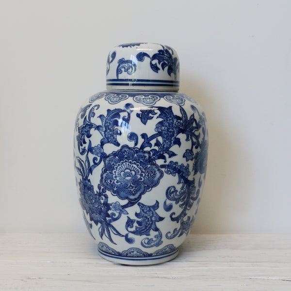 Blue and White Blossom Ginger Jar