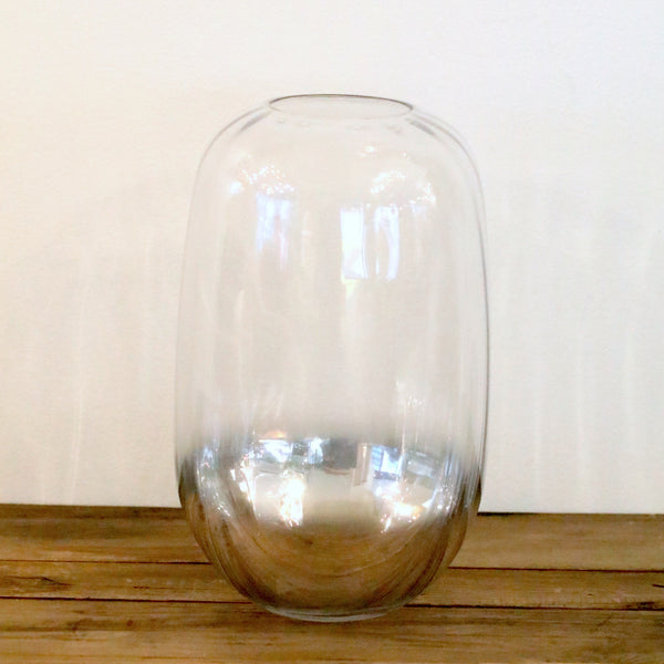 Silver Dipped Glass Vase