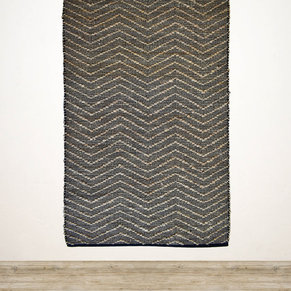 Black & Natural Jute& Cotton Rug 120x180