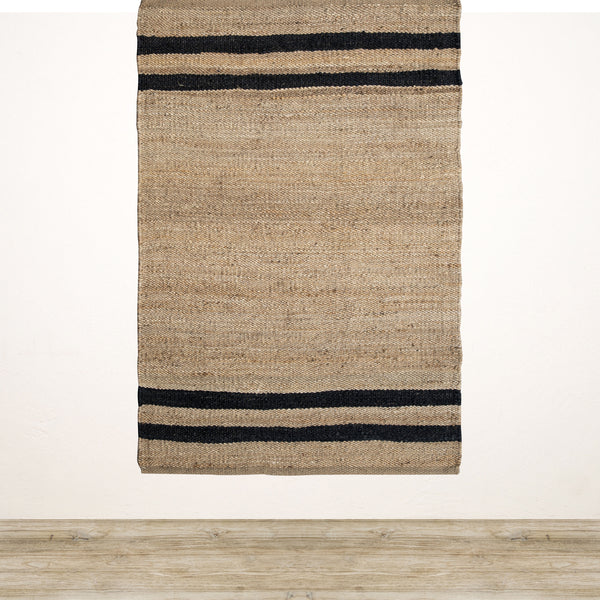 Natural Jute Rug with Black Stripe 1200x1800