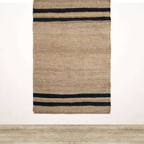 Natural Jute Rug with Black Stripe 1200x1800