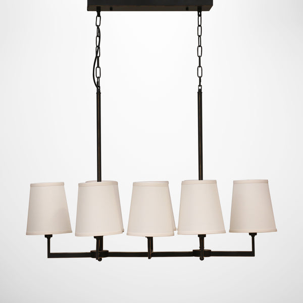 Black Milano 8 Light Chandelier with Shades