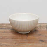 White Ceramic Ribbed Dipping Bowl