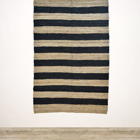 Black & White Stripe Jute Rug