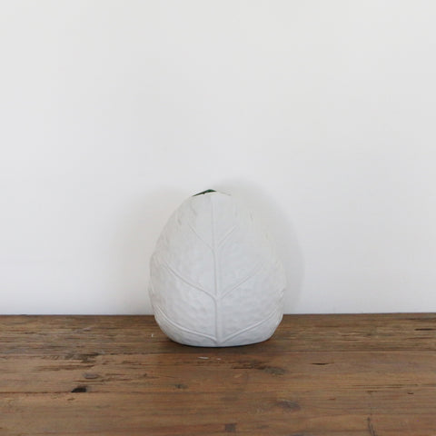 Leaf Vase in Matte White  with Green Interior Small
