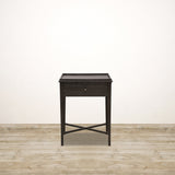 London Oak Bedside Table with One Drawer in Charcoal