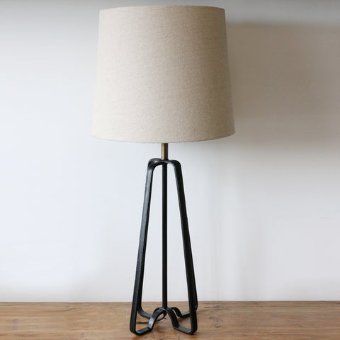 Hyde Leather Stirrup Tripod Lamp in Black