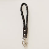 Leather Rope Key Ring in Dark Walnut