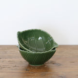 Green Vine Leaf Round Dish Small