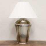 Litchfield Lamp in Antique Silver Finish with Brass Strips