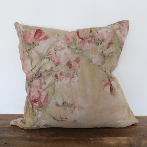 Magnolia Limone Linen Cushion Cover