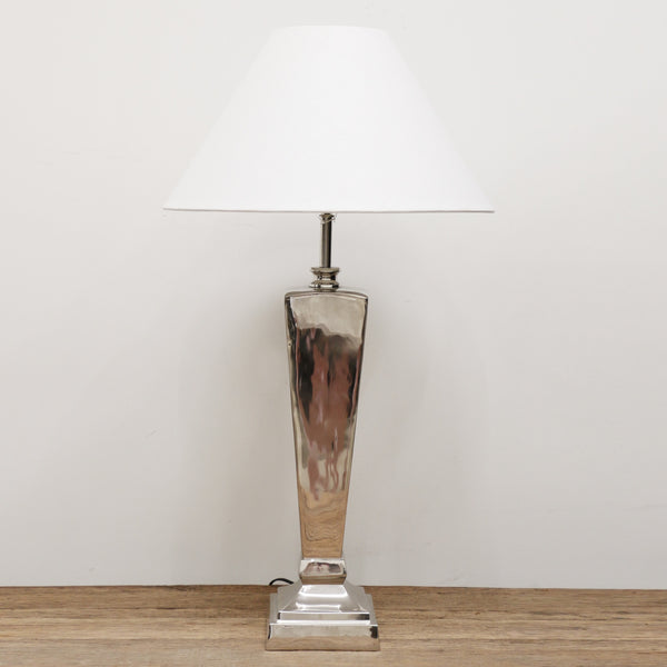 London Square Tapered Lamp in Nickel Finish