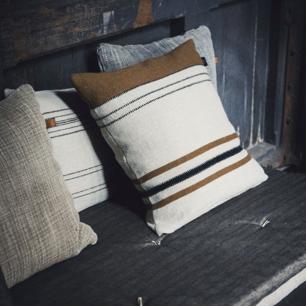 Libeco Foundry Pillow Cover in Beeswax Stripe